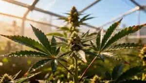 Amnesia Kush Auto Greenhouse Cultivation with Resinous Buds.