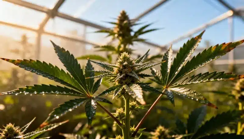 Amnesia Kush Auto Greenhouse Cultivation with Resinous Buds.