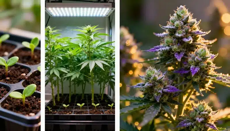 Auto CBD Pineapple Growth Cycle from Seedling to Flowering.